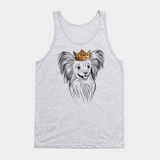 Papillon Dog King Queen Wearing Crown Tank Top